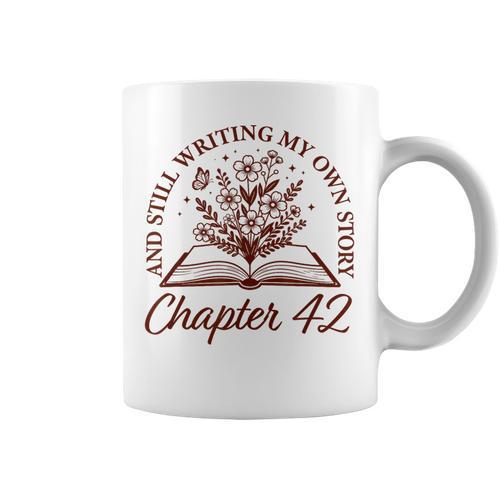 Chapter 42 Book Readers Flower Lovers 42nd Birthday Girls Graphic Print Coffee Mug - Bookorys UK