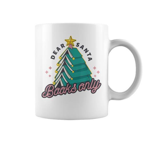 Christmas Book Read Reading Present Santa Claus Graphic Print Coffee Mug - Bookorys
