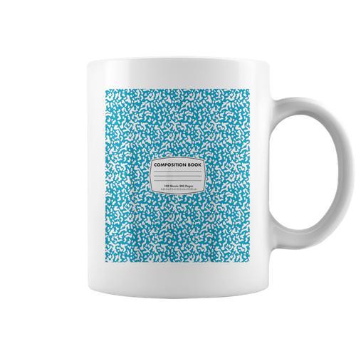 Classic Sky Blue Composition Book School Book Teachers Graphic Print Coffee Mug - Bookorys CA