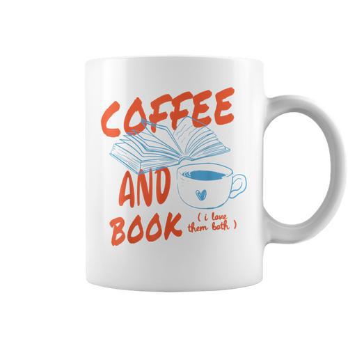 Coffee And Books I Love Them Both Vintage Retro Book Lover Graphic Print Coffee Mug - Bookorys DE