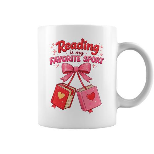 Coquette Reading Is My Favorite Sport Cute Book Lovers Premium Tri-Blend Graphic Print Coffee Mug - Bookorys
