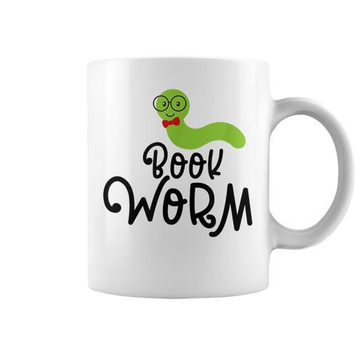Cute Book Worm Reading Lovers Graphic Print Coffee Mug - Bookorys AU