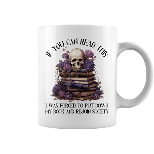 Dark Romance Merch I Put Down My Book Lover Spicy Skeleton Graphic Print Coffee Mug - Bookorys
