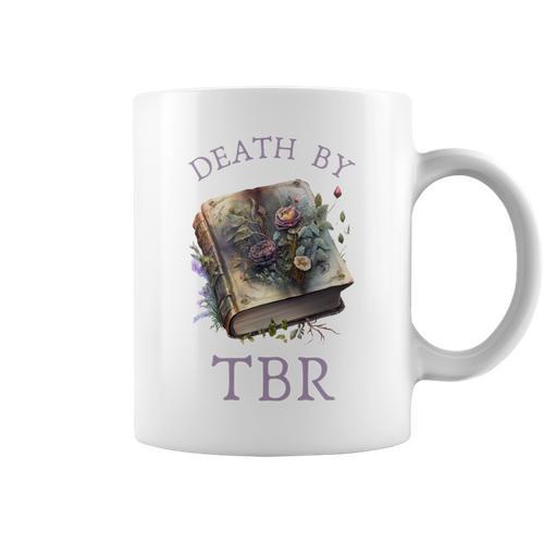 Death By TBR So Many Books Bookish Bookworm Graphic Print Coffee Mug - Bookorys
