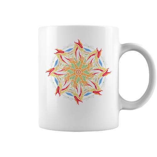Dragons & Books Mandala Artistic Fire Beast Mindfulness Graphic Print Coffee Mug - Bookorys AU
