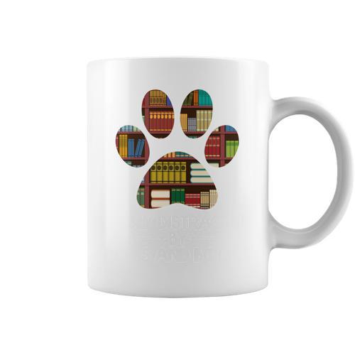 Easily Distracted By Dogs And Books Shirt Paw 70s 80s Retro Graphic Print Coffee Mug - Bookorys UK