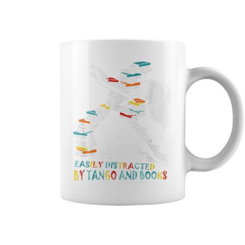 Easily Distracted By Tango And Books Dance Bookworm Reading Graphic Print Coffee Mug - Bookorys