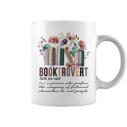 Floral Booktrovert Wildflowers Bookworm Reading Book Lovers Graphic Print Coffee Mug - Bookorys