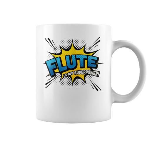 Flute Is My Superpower Flautist Comic Book Style Graphic Print Coffee Mug - Bookorys CA