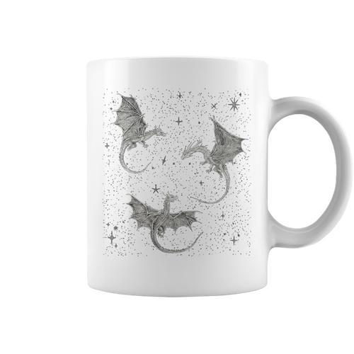 Flying Dragon Fantasy Reader For Bookworm Book Lovers Premium Tri-Blend Graphic Print Coffee Mug - Bookorys DE
