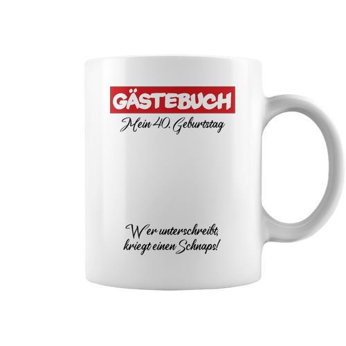 Guest Book 40th Birthday Guest List Birthday Graphic Print Coffee Mug - Bookorys DE