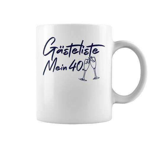 Guest Book 40th Birthday Guest List 40th Birthday Decoration Graphic Print Coffee Mug - Bookorys AU