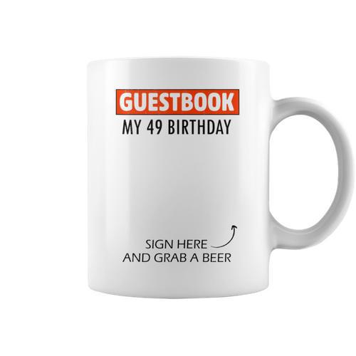 Guestbook Alternative 49th Birthday Decorations For Him Her Graphic Print Coffee Mug - Bookorys CA