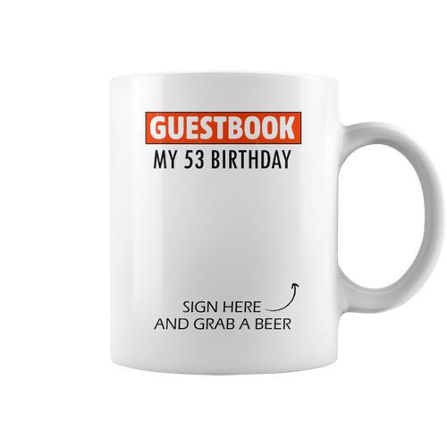 Guestbook Alternative 53th Birthday Decorations For Him Her Graphic Print Coffee Mug - Bookorys