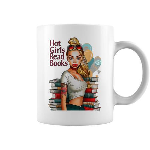 Hot Girls Read BooksSpicy Bookish Girl Dark Romance Reader Graphic Print Coffee Mug - Bookorys