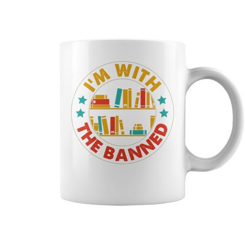 I'm With The Banned Books I Survived Reading Banned Books Graphic Print Coffee Mug - Bookorys