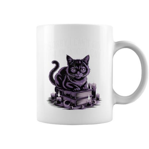 I'm An Indoor Cat Cute Witch Kitten With Books And Candles Graphic Print Coffee Mug - Bookorys