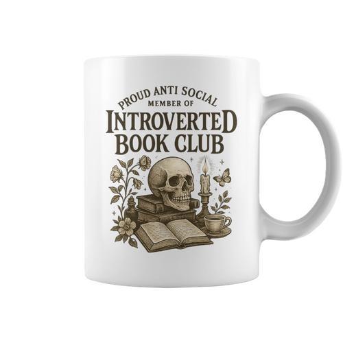 Introverted Book Club Member Anti Social Reader Premium Tri-Blend Graphic Print Coffee Mug - Bookorys