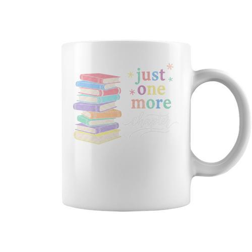Just One More Chapter Cozy Pastel Bookworm Cute Book Reader Premium Tri-Blend Graphic Print Coffee Mug - Bookorys