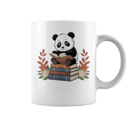 Kawaii Panda Book Lover Reading Books Panda Librarian Graphic Print Coffee Mug - Bookorys CA