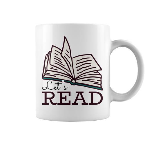 Let's Read Books Graphic Print Coffee Mug - Bookorys DE