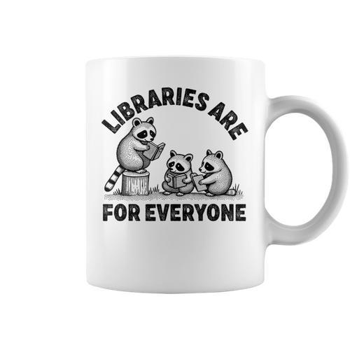 Libraries Are For Everyone Read Banned Book Librarian Reader Graphic Print Coffee Mug - Bookorys
