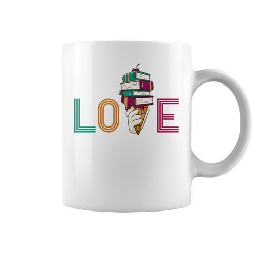 Love Ice Cream Readers Bookmarks Read Librarian Student Book Graphic Print Coffee Mug - Bookorys