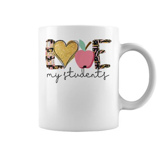 Love My Students Book Pencil Apple Back To School Graphic Print Coffee Mug - Bookorys UK