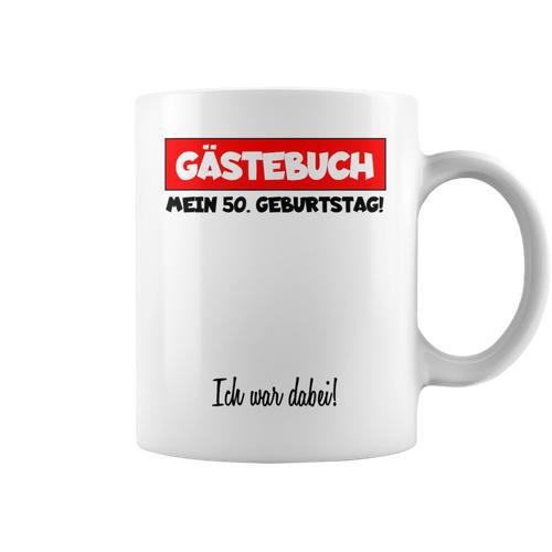 Man Birthday Shirt Year Birthday Guest Book 50 Years Graphic Print Coffee Mug - Bookorys