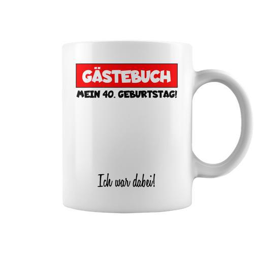 Man Oldtimer Birthday Middle Finger Guest Book 40 Years Graphic Print Coffee Mug - Bookorys CA