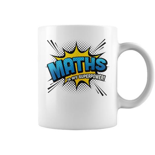 Maths Is My Superpower Comic Book Style Graphic Print Coffee Mug - Bookorys UK