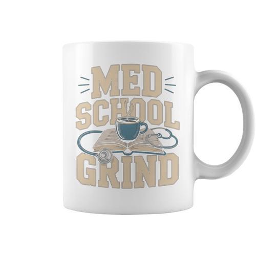 Med School Grind Coffee Book Stethoscope Study Premium Tri-Blend Graphic Print Coffee Mug - Bookorys UK