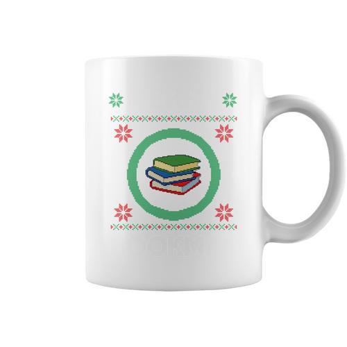 Merry Bookmas Christmas Jumper Avid Reader Ugly Sweater Book Graphic Print Coffee Mug - Bookorys DE