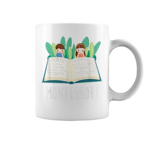 Montessori Learning Teacher Student Reading Books For Men Women Kids Graphic Print Coffee Mug - Bookorys