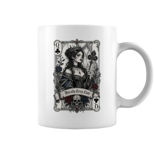 Morally Grey Book Club Lover Gothic Card Style Premium Tri-Blend Graphic Print Coffee Mug - Bookorys