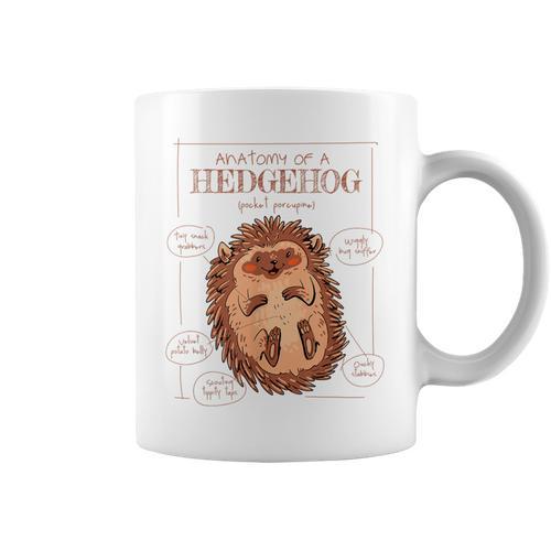 Natural Science Textbook Anatomy Hedgehog Graphic Print Coffee Mug - Bookorys