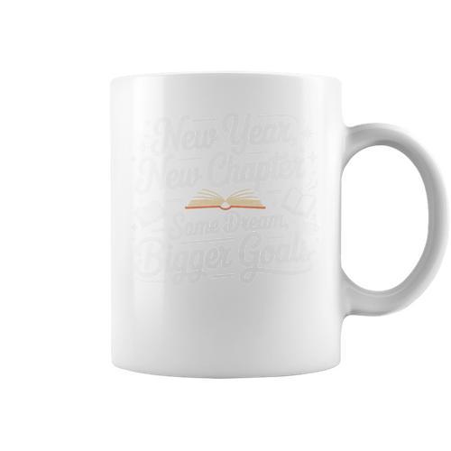 New Year New Chapter Same Dream Bigger Goals 2026 Book Lover Premium Tri-Blend Graphic Print Coffee Mug - Bookorys