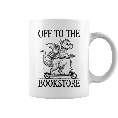 Off To The Bookstore Reading Bookworm Graphic Print Coffee Mug - Bookorys UK