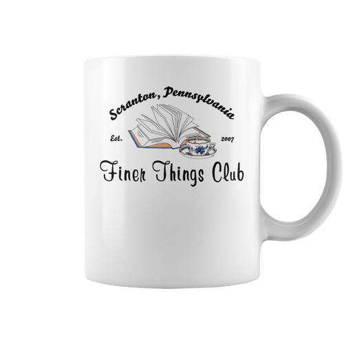 The Office Finer Things Club With Book Graphic Print Coffee Mug - Bookorys CA