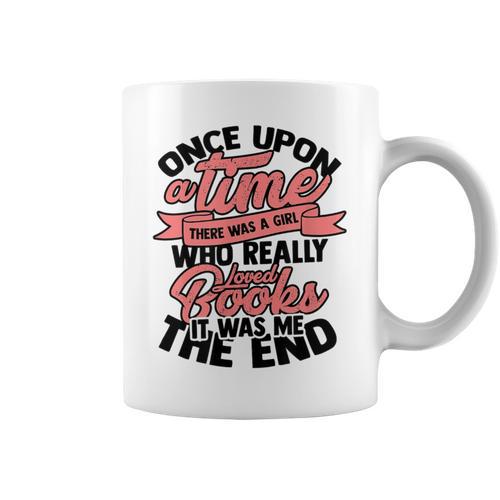 Once Upon a Time There Was a Girl Bookmark And Books Graphic Print Coffee Mug - Bookorys