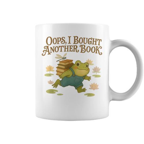 Oops I Bought Another Book Frog For Bookish Readers Graphic Print Coffee Mug - Bookorys DE