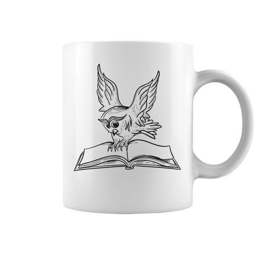 Owls And Books Reading Forest Animal Graphic Print Coffee Mug - Bookorys CA