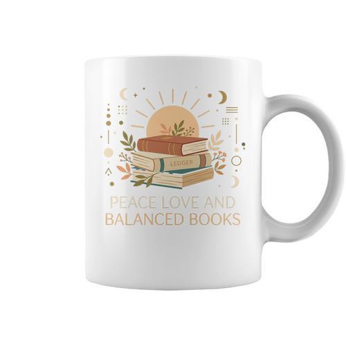 Peace Love And Balanced Books Tax Auditor Accountant Premium Tri-Blend Graphic Print Coffee Mug - Bookorys DE
