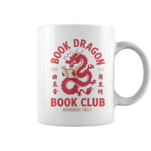 Please Bookworm Be Book Dragon Club School Nerd Library CNY Graphic Print Coffee Mug - Bookorys AU