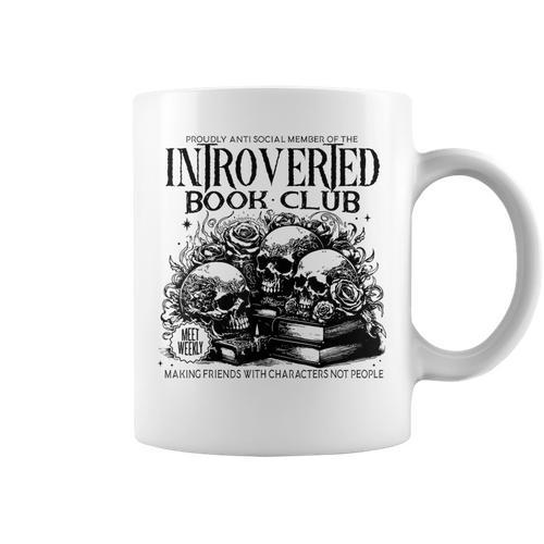 Proudly Anti Social Member Of The Introverted Book Club Graphic Print Coffee Mug - Bookorys