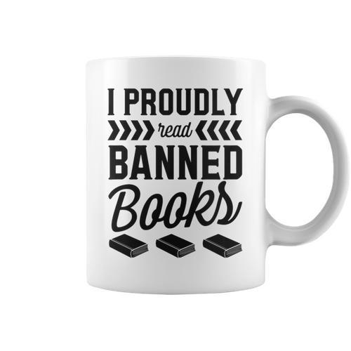 I Proudly Read Banned Books Librarian Literary Advocate Graphic Print Coffee Mug - Bookorys CA