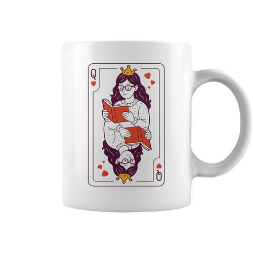 Queen Of Books Premium Tri-Blend Graphic Print Coffee Mug - Bookorys DE