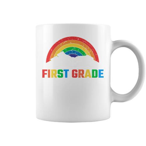 Rainbow Colors First Grade Squad Reading Book Graphic Graphic Print Coffee Mug - Bookorys DE