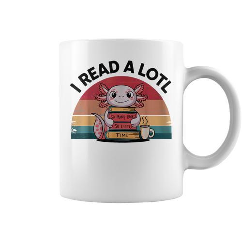 I Read Alotl Axolotl Retro Reading Books Lover Vintage Graphic Print Coffee Mug - Bookorys UK