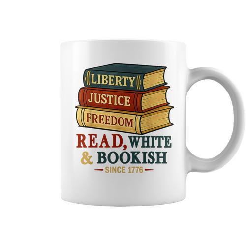 Read & Bookish Since 1776 Books Patriot 4th Of July Graphic Print Coffee Mug - Bookorys AU